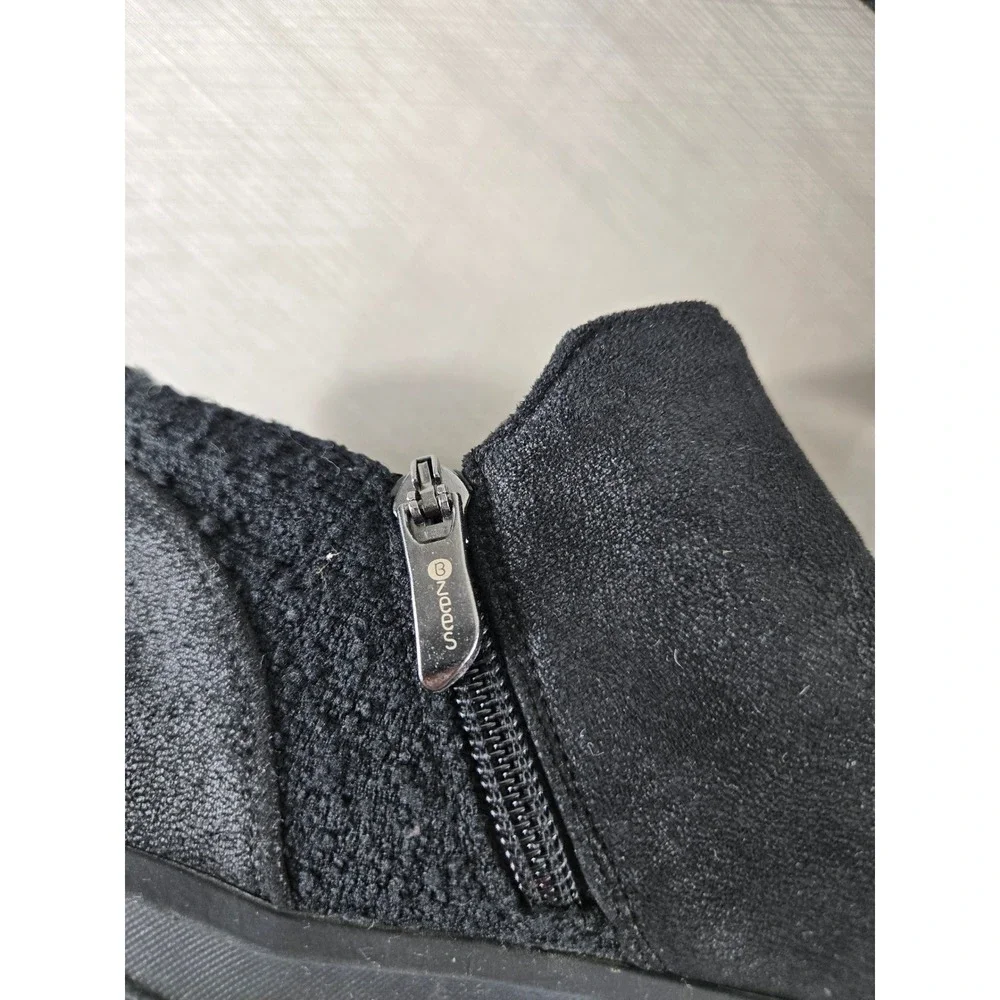 Bzees Womens Black Metallic Fabric Ankle Booties Machine Washable Comfort 8.5M